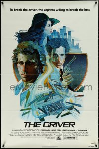 5t0907 DRIVER 1sh 1978 Walter Hill, cool artwork of Ryan O'Neal, Bruce Dern & Adjani by M. Daily!