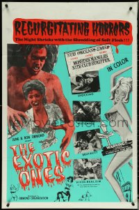 5t0920 EXOTIC ONES 1sh 1968 wacky creature mangles strippers, ultra rare white/red title!