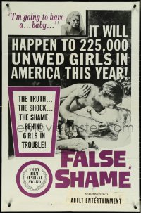 5t0921 FALSE SHAME 1sh 1964 the shocking shameless story of nice girls who become girls in trouble!