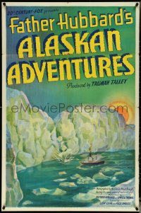 5t0927 FATHER HUBBARD'S ALASKAN ADVENTURES 1sh 1939 Lowell Thomas, ship and icebergs, beyond rare!