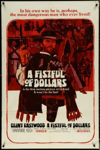 5t0932 FISTFUL OF DOLLARS 1sh 1967 great art of Clint Eastwood, most dangerous man who ever lived!