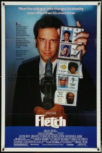 5t0935 FLETCH 1sh 1985 Michael Ritchie, wacky detective Chevy Chase has gun pulled on him!