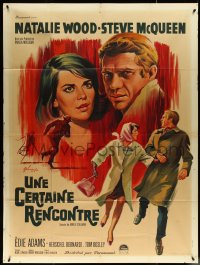 5t0143 LOVE WITH THE PROPER STRANGER French 1p 1964 Grinsson art of Natalie Wood & Steve McQueen!