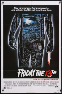 5t0941 FRIDAY THE 13th 1sh 1980 great Alex Ebel art, slasher classic, 24 hours of terror!