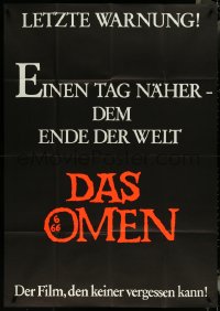 5t0491 OMEN teaser German 33x47 1976 Satanic horror, you're one day closer to the end of the world!