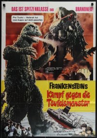 5t0495 GODZILLA VS. THE SMOG MONSTER German 1971 Gojira tai Hedora, Toho Japanese sci-fi!