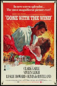 5t0961 GONE WITH THE WIND 1sh R1970 Terpning art of Gable carrying Leigh over burning Atlanta!