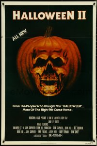 5t0974 HALLOWEEN II NSS style 1sh 1981 cool jack-o-lantern skull image, more of the night HE came home!