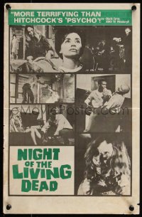 5t0349 NIGHT OF THE LIVING DEAD herald 1968 George Romero classic, $50,000 life insurance policy!