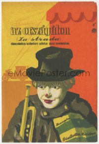 5t1318 LA STRADA Hungarian 7x10 1959 different art of clown Giulietta Masina by Ferenc Toreky!