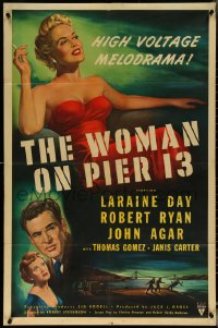 5t0994 I MARRIED A COMMUNIST 1sh 1950 sexy smoking Janis Carter, Robert Ryan, Woman on Pier 13!