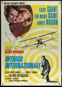 5t0476 NORTH BY NORTHWEST Italian 1p R1976 Cary Grant, Saint & cropduster, Hitchcock, Enzo Nistri art!