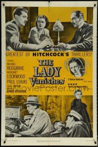 5t1021 LADY VANISHES 1sh R1952 Alfred Hitchcock, Michael Redgrave, Margaret Lockwood, Paul Lukas!