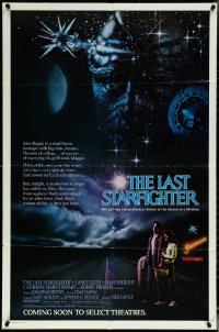 5t1025 LAST STARFIGHTER advance 1sh 1984 Lance Guest, Robert Preston, sci-fi art by C.D. de Mar!