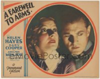 5t0641 FAREWELL TO ARMS LC 1932 best intense super close up of worried Gary Cooper & Helen Hayes!