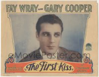 5t0647 FIRST KISS LC 1928 great close portrait of handsome young Gary Cooper wearing suit & tie!