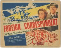 5t0591 FOREIGN CORRESPONDENT TC 1940 Alfred Hitchcock, Joel McCrea, Laraine Day, very rare!