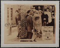 5t0662 KID linen LC 1921 poor Charlie Chaplin & Jackie Coogan eavesdropping on wedding, very rare!