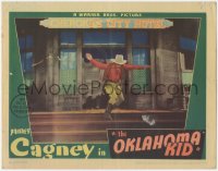 5t0674 OKLAHOMA KID LC 1939 great image of James Cagney jumping down Cherokee City Hotel steps!