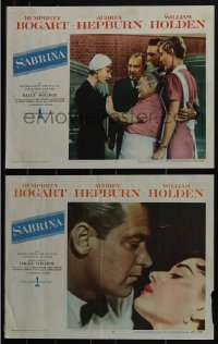 5t0794 SABRINA 2 LCs 1954 gorgeous Audrey Hepburn, great close-up with William Holden & with cast!