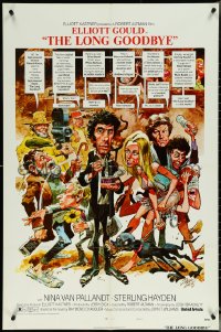 5t1033 LONG GOODBYE style C 1sh 1973 Elliott Gould as Philip Marlowe, great Jack Davis artwork!