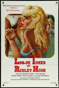 5t1036 LOOSE TIMES AT RIDLEY HIGH 1sh 1984 Hans Christan, sexy artwork of girl w/pencil in her mouth!