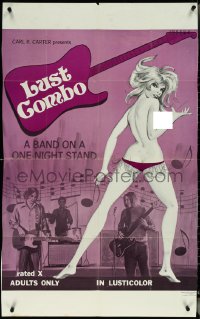 5t1042 LUST COMBO 1sh 1970 sexy rock 'n' roll, a band on a one night stand, guitar title art!