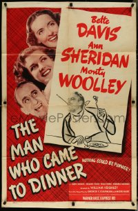 5t1048 MAN WHO CAME TO DINNER 1sh 1942 Bette Davis, Ann Sheridan, Jimmy Durante, Monty Woolley