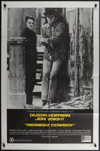 5t1059 MIDNIGHT COWBOY X-Rated 1sh 1969 Dustin Hoffman, Jon Voight, John Schlesinger classic!