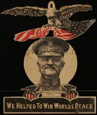 5t0329 WORLD PEACE EMBLEM die-cut 9x11 mobile 1918 Piper art of General John J. Pershing, ultra rare!