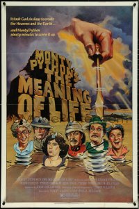 5t1068 MONTY PYTHON'S THE MEANING OF LIFE 1sh 1983 Garland artwork of the screwy Monty Python cast!