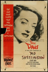 5t1073 MR. SKEFFINGTON 1sh 1944 Bette Davis, Rains, a woman is beautiful only when she is loved!