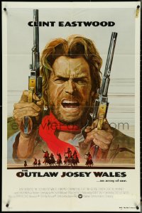 5t1100 OUTLAW JOSEY WALES studio style 1sh 1976 Clint Eastwood is an army of one, Roy Anderson art!