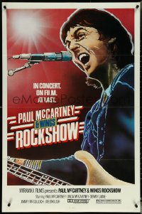 5t1105 PAUL McCARTNEY & WINGS ROCKSHOW 1sh 1980 art of him playing guitar & singing by Kozlowski!