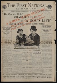 5t0555 DOG'S LIFE pressbook 1918 the first of Charlie Chaplin's new $1,000,000 comedy series, rare!