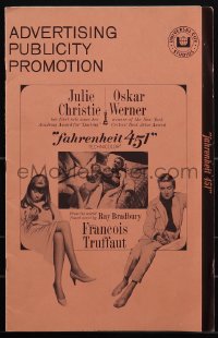 5t0557 FAHRENHEIT 451 pressbook 1967 Francois Truffaut, Julie Christie, Oskar Werner, Ray Bradbury!