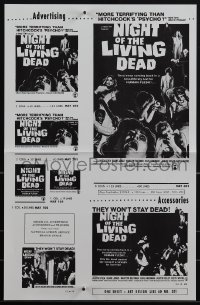 5t0568 NIGHT OF THE LIVING DEAD 2pg pressbook 1968 George Romero classic, they lust for human flesh!