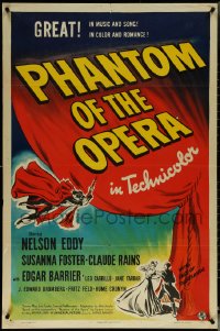 5t1110 PHANTOM OF THE OPERA style M 1sh 1943 cool art of Claude Rains swinging on rope, rare!