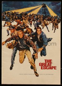 5t0383 GREAT ESCAPE souvenir program book 1963 great images & info on Steve McQueen, John Sturges