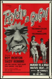 5t1127 PSYCHO A GO-GO 1sh 1966 directed by Al Adamson, murder to a wild Watusi beat!