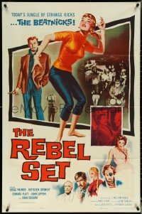 5t1135 REBEL SET 1sh 1959 sexy art of beatnik Kathleen Crowley in a jungle of strange kicks!