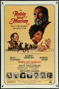 5t1144 ROBIN & MARIAN 1sh 1976 Sheriff Robert Shaw, Sean Connery & Audrey Hepburn by Drew Struzan!