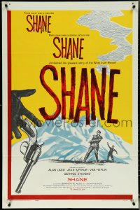 5t1167 SHANE 1sh R1959 most classic western, Alan Ladd, Jean Arthur, Van Heflin, De Wilde!