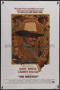 5t1171 SHOOTIST int'l 1sh 1976 best Richard Amsel artwork of aging gunfighter John Wayne & cast!