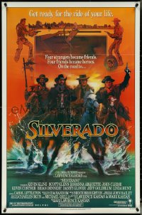 5t1176 SILVERADO 1sh 1985 art of Kevin Kline, Scott Glenn, Danny Glover & Kevin Costner by Bob Peak!