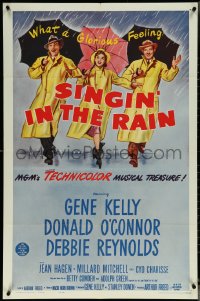 5t1178 SINGIN' IN THE RAIN 1sh R1962 Gene Kelly, Donald O'Connor, Debbie Reynolds, classic!