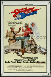 5t1186 SMOKEY & THE BANDIT int'l 1sh 1977 art of Burt Reynolds, Sally Field & Jackie Gleason by Solie!