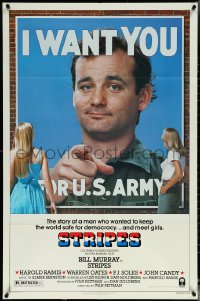 5t1210 STRIPES style B 1sh 1981 Ivan Reitman classic military comedy, Bill Murray wants YOU!