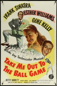 5t1222 TAKE ME OUT TO THE BALL GAME 1sh 1949 Frank Sinatra, Esther Williams, Gene Kelly, baseball!