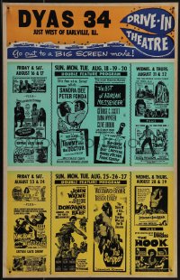 5t0092 DYAS 34 local theater WC 1963 Donovan's Reef, King Kong vs Godzilla, The Stripper & more!